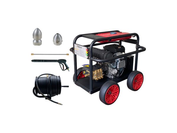 Hidrolavadora Autonoma Limpia Ductos SJ2041AR  3000 PSI Motor Lifan Gasolina P/Eléctrica - Imagen 2